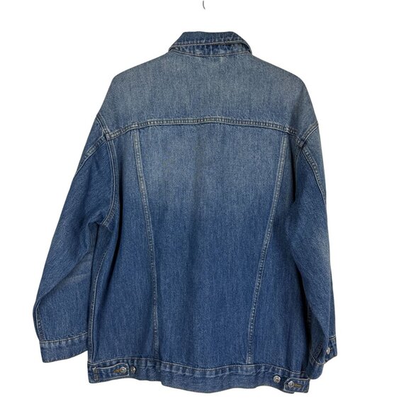 TTopshop Women's New Denim Dad Jacket US 4 (53" Bust) Oversized Button Up Cotton - Picture 8 of 16